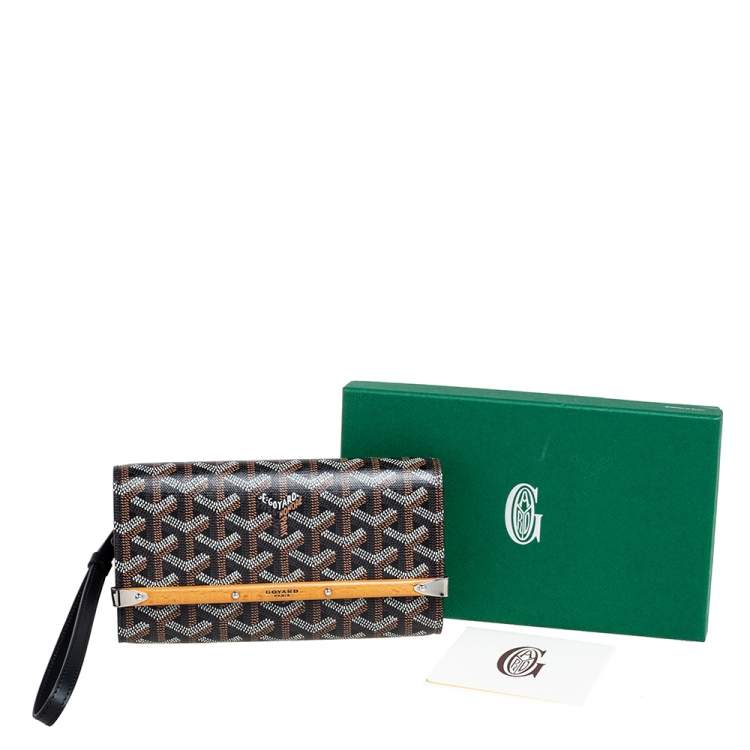 Pre Owned Goyard Black Goyardine Coated Canvas and Leather Monte Carlo Phone Case