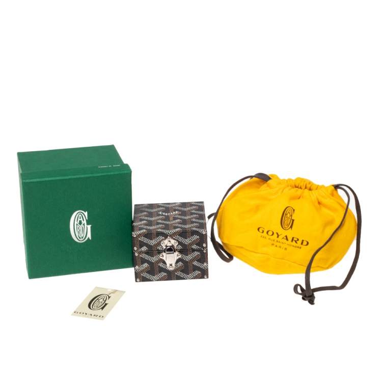 Pre Owned Goyard Black Goyardine Coated Canvas Regence Mini Trunk Jewelry Case