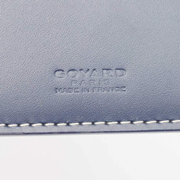 Pre Owned Goyard Navy Blue Goyardine Coated Canvas Moliere Bifold Wallet