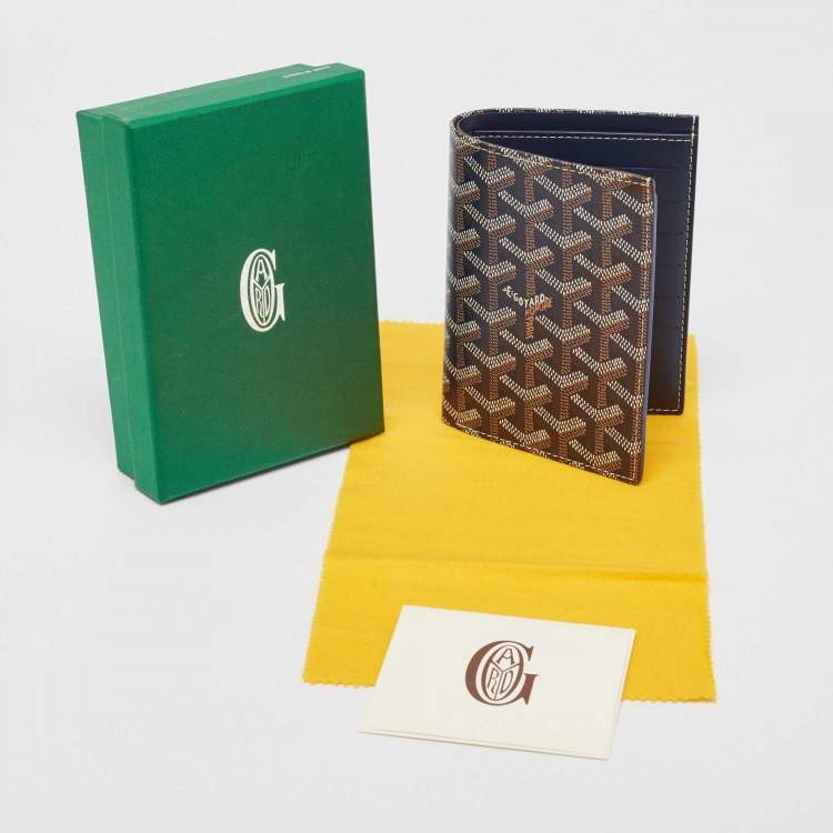 Pre Owned Goyard Navy Blue Goyardine Coated Canvas Moliere Bifold Wallet