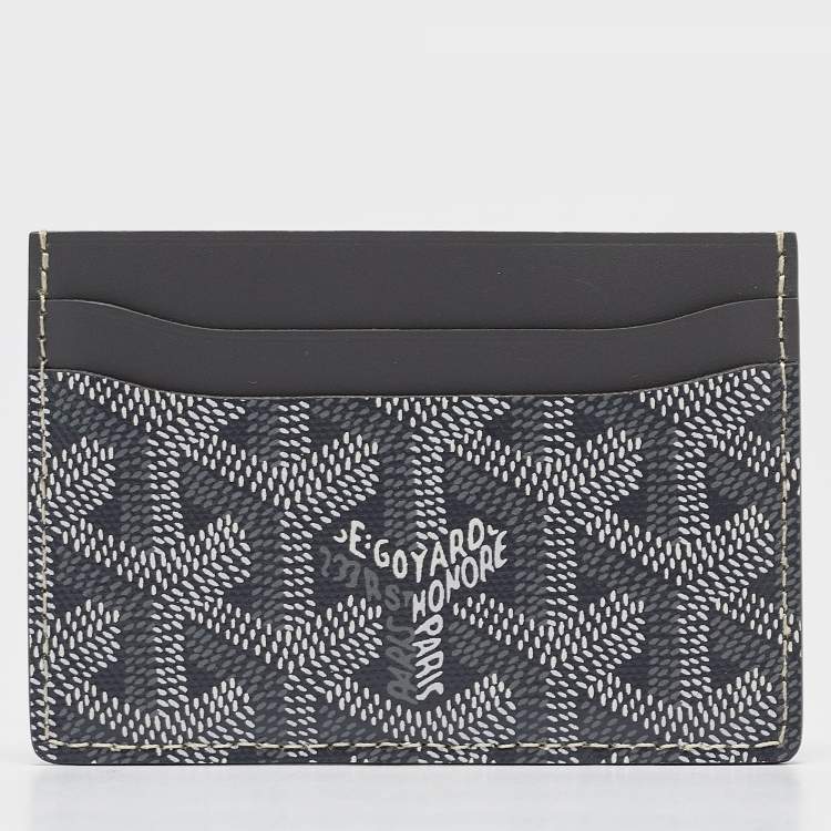 Pre Owned Goyard Grey Goyardine Coated Canvas and Leather Saint Sulpice Card Holder