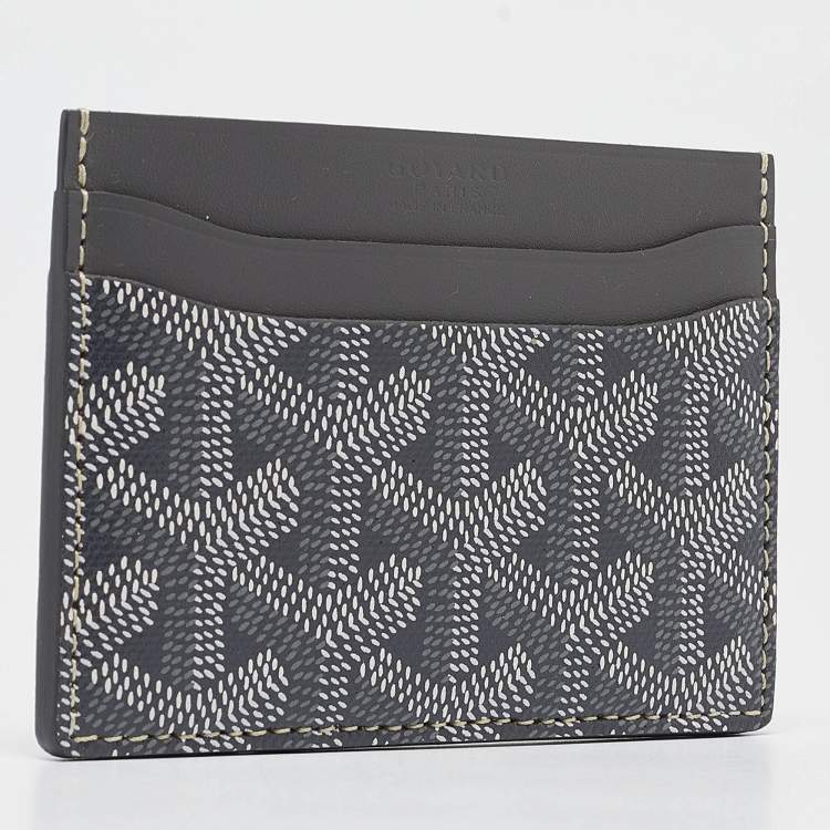 Pre Owned Goyard Grey Goyardine Coated Canvas and Leather Saint Sulpice Card Holder