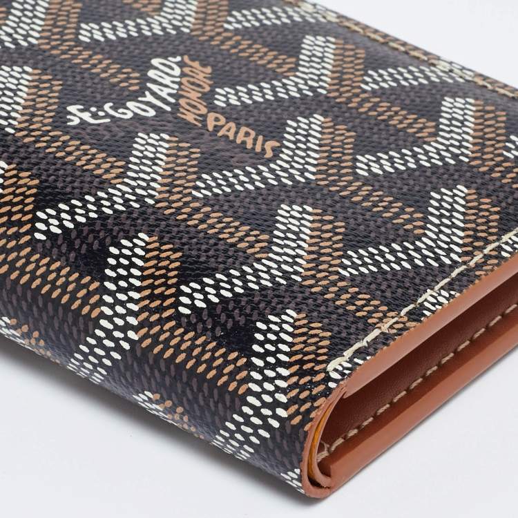 Pre Owned Goyard Brown Goyardine Coated Canvas Saint Pierre Bifold Card Holder 