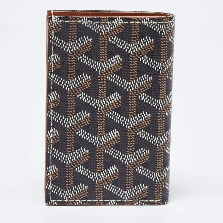 Pre Owned Goyard Brown Goyardine Coated Canvas Saint Pierre Bifold Card Holder 