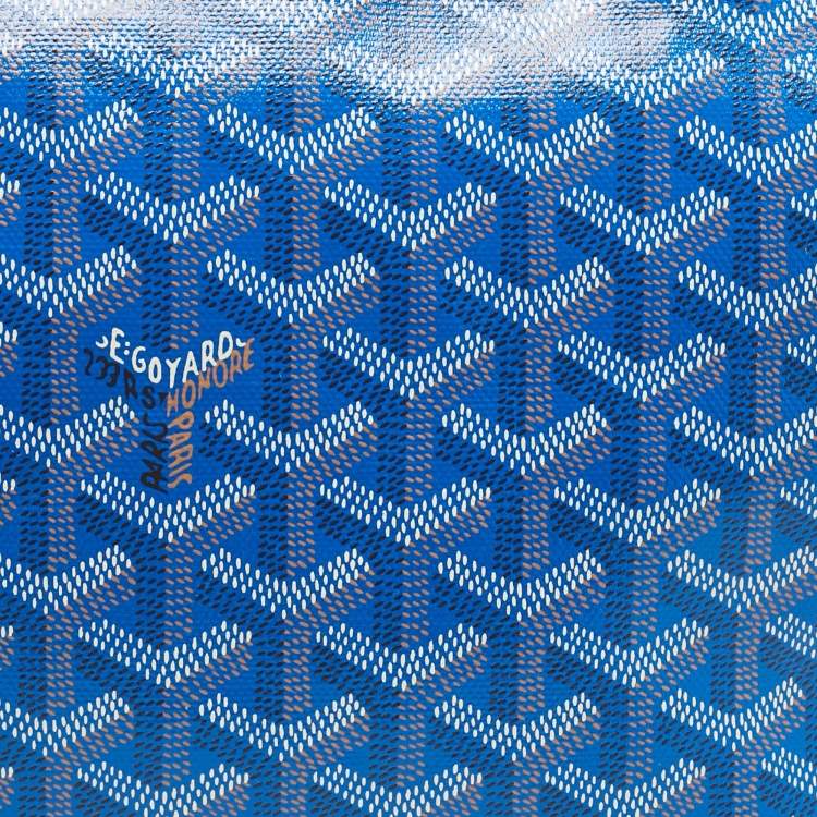 Pre Owned Goyard Blue Goyardine Coated Canvas and Leather Conti Pouch
