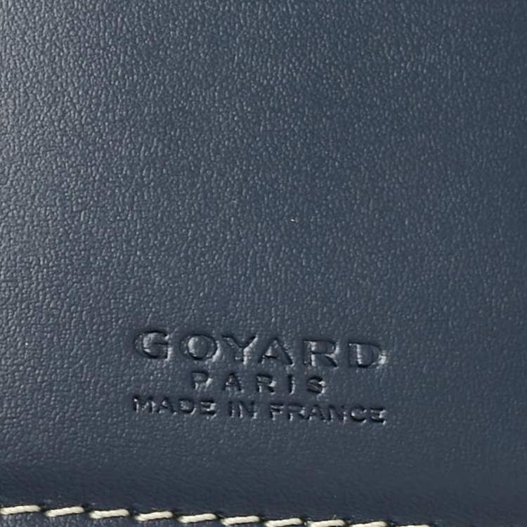 Pre Owned Goyard Blue Goyardine Coated Canvas Saint Pierre Bifold Card Holder