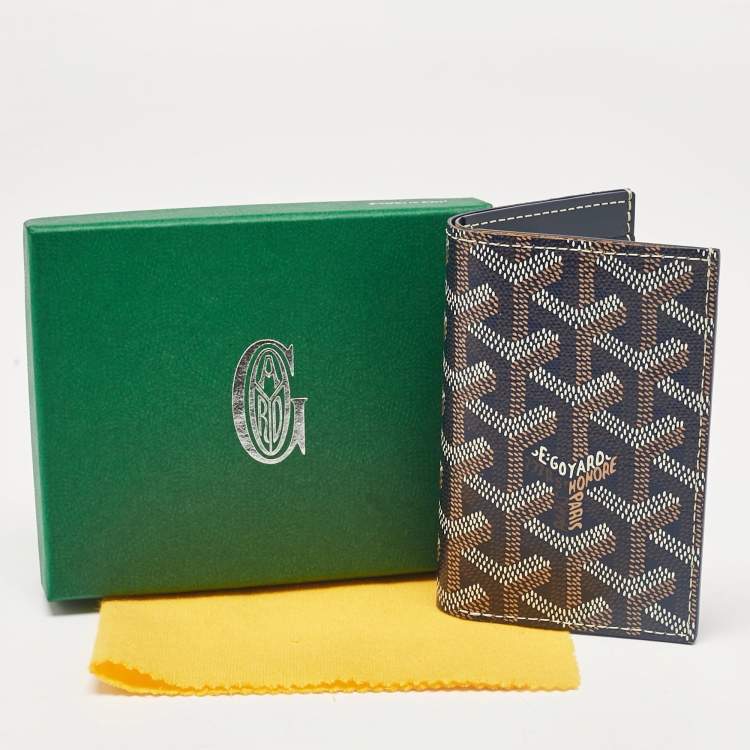 Pre Owned Goyard Blue Goyardine Coated Canvas Saint Pierre Bifold Card Holder