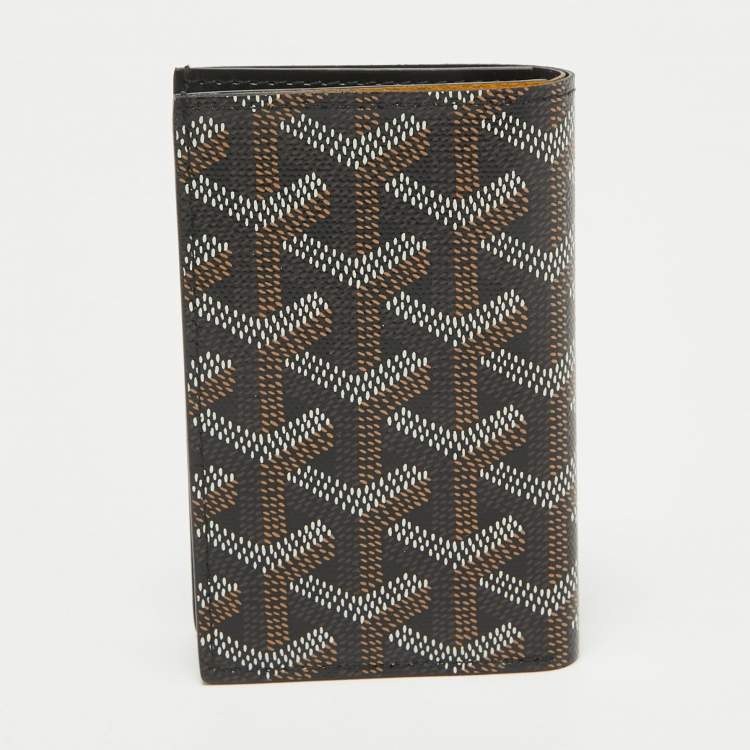 Pre Owned Goyard Black Goyardine Coated Canvas Saint Pierre Card Holder