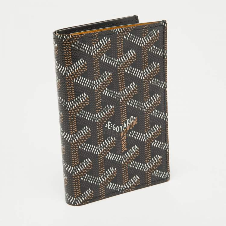 Pre Owned Goyard Black Goyardine Coated Canvas Saint Pierre Card Holder