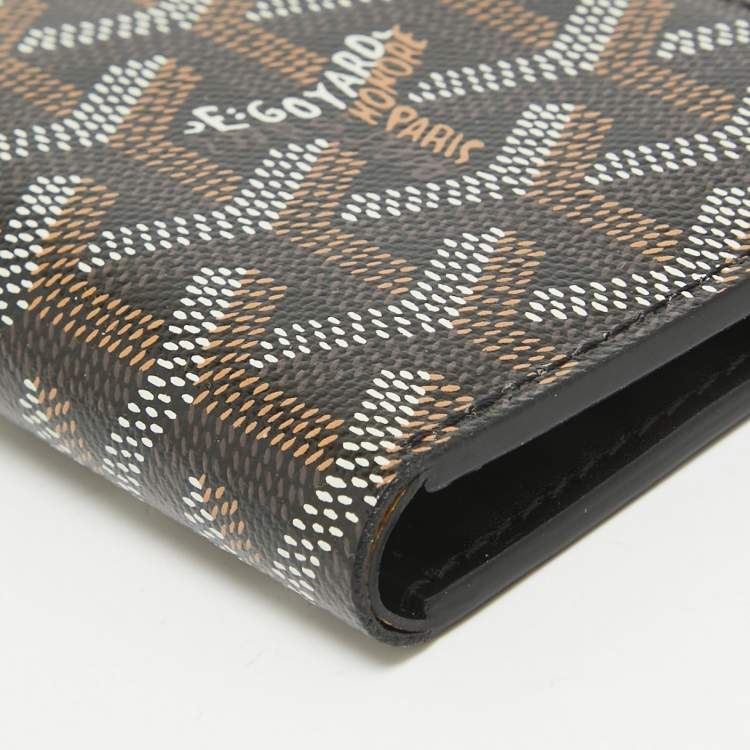 Pre Owned Goyard Black Goyardine Coated Canvas Saint Pierre Card Holder