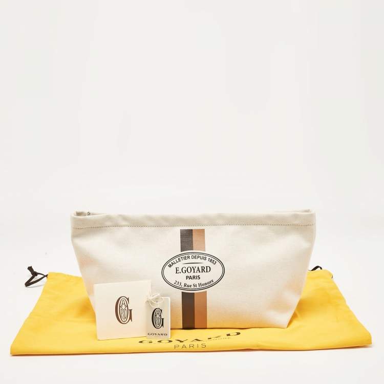 Pre Owned Goyard Light Beige Canvas Necessaire Organizer Pouch