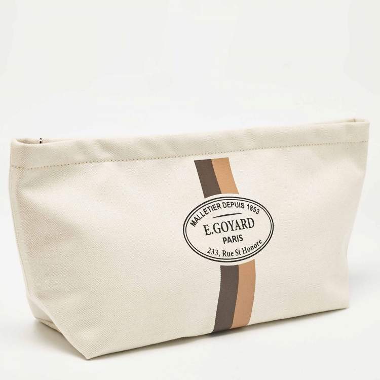 Pre Owned Goyard Light Beige Canvas Necessaire Organizer Pouch