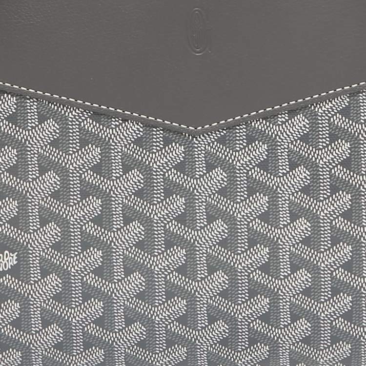 Pre Owned Goyard Grey Goyardine Coated Canvas and Leather Rouette Structure PM Shoulder Bag