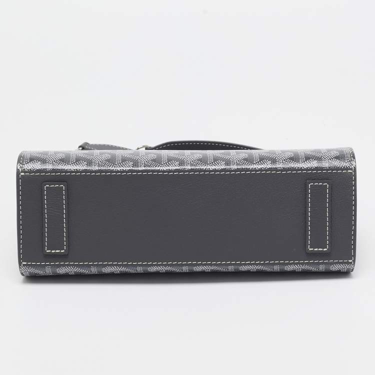 Pre Owned Goyard Grey Goyardine Coated Canvas and Leather Rouette Structure PM Shoulder Bag