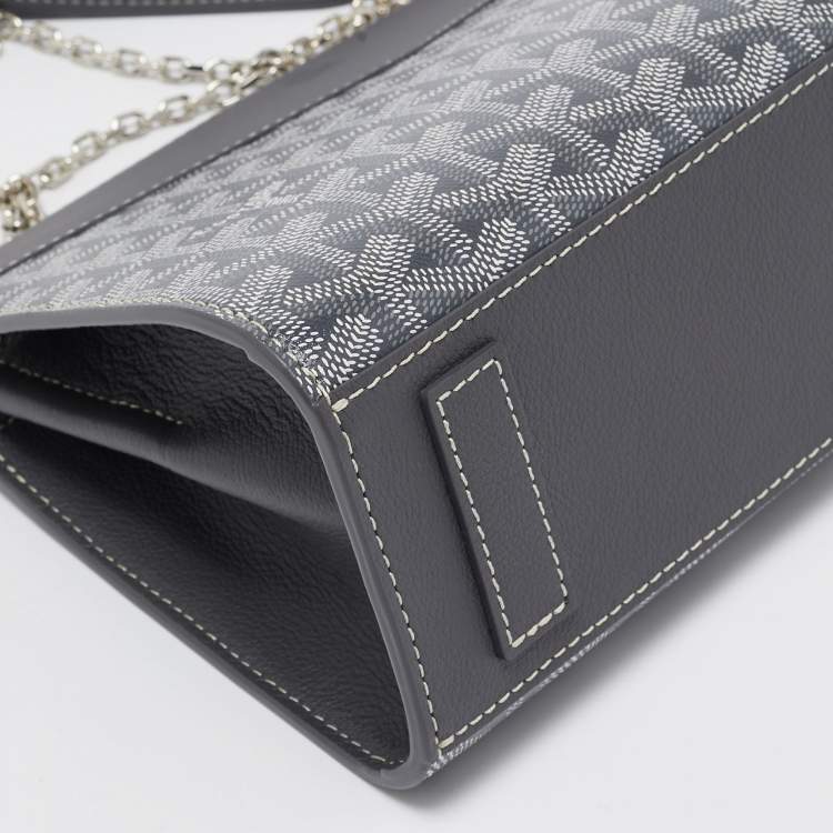 Pre Owned Goyard Grey Goyardine Coated Canvas and Leather Rouette Structure PM Shoulder Bag