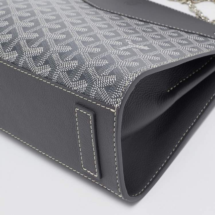 Pre Owned Goyard Grey Goyardine Coated Canvas and Leather Rouette Structure PM Shoulder Bag