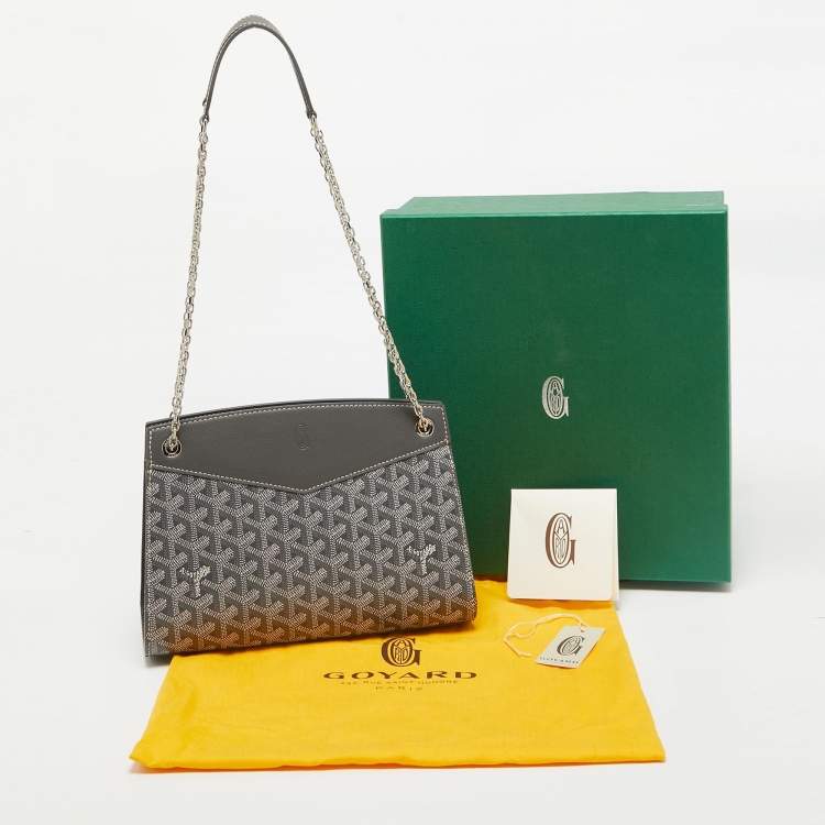 Pre Owned Goyard Grey Goyardine Coated Canvas and Leather Rouette Structure PM Shoulder Bag