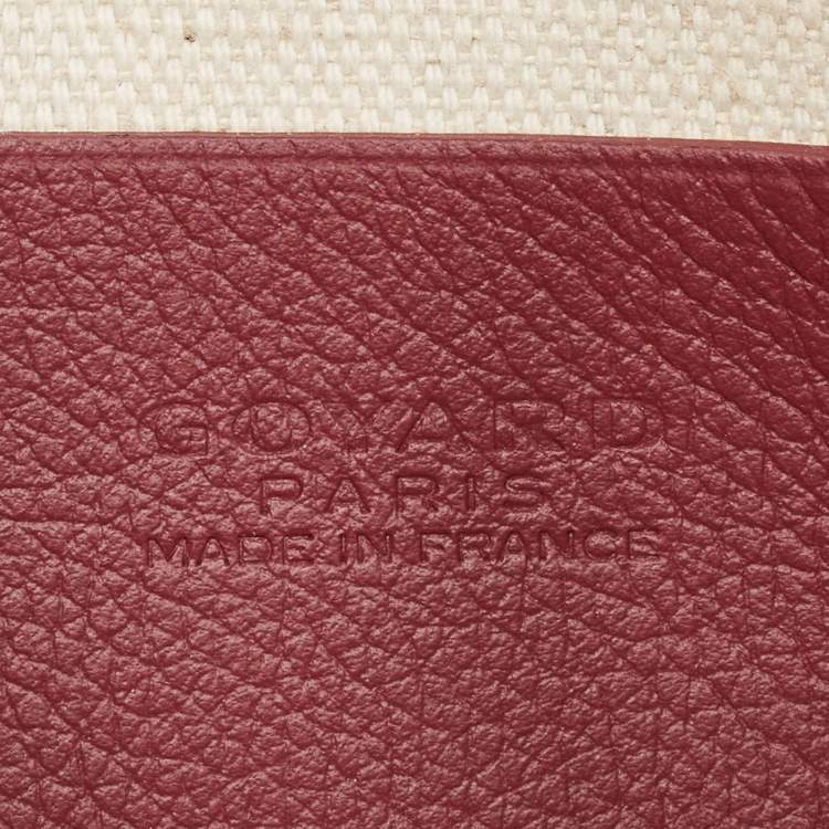 Pre Owned Goyard Burgundy Goyardine Coated Canvas and Leather Plumet Crossbody Bag