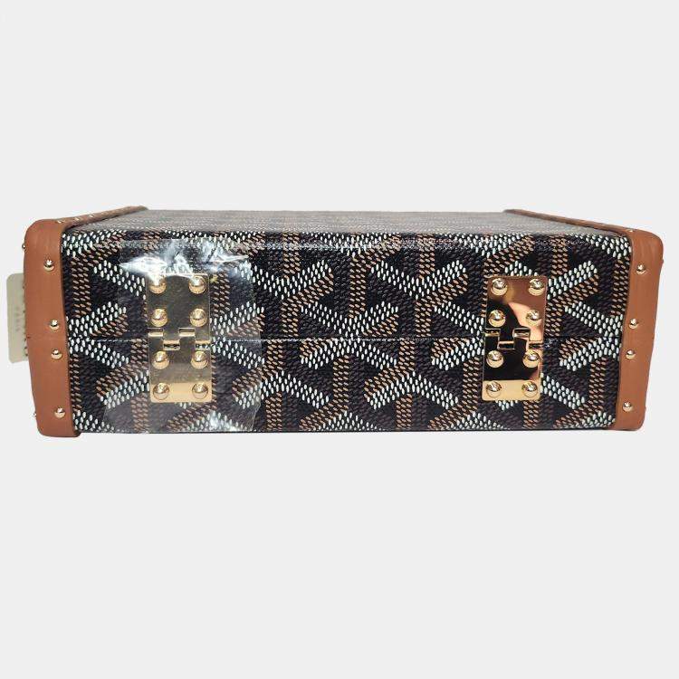 Pre Owned Goyard Minaudiere Goyardine Canvas Trunk Bag