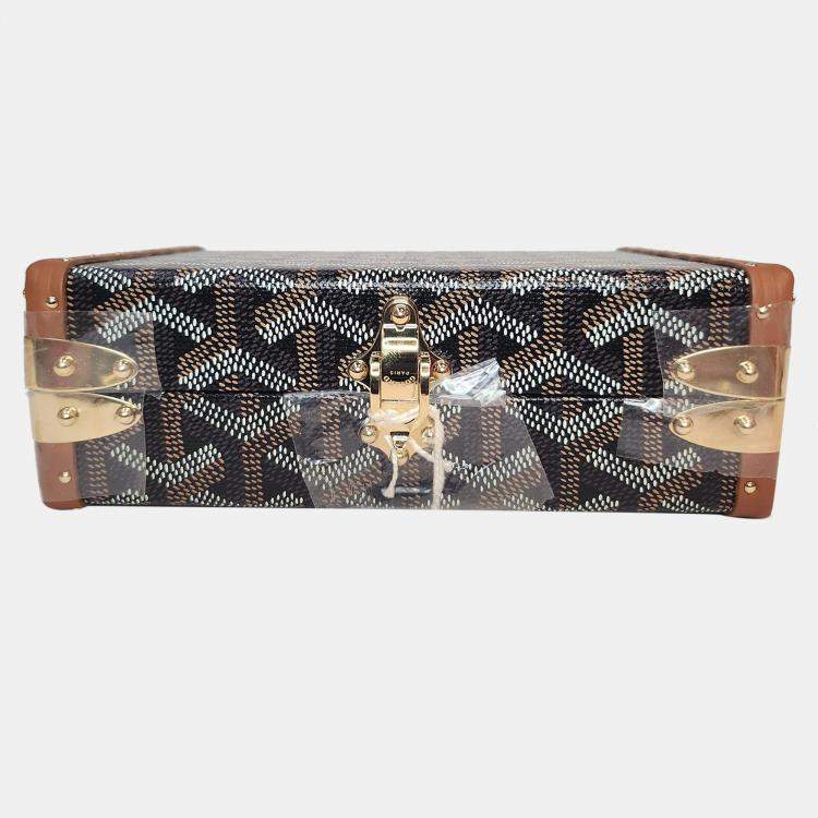 Pre Owned Goyard Minaudiere Goyardine Canvas Trunk Bag