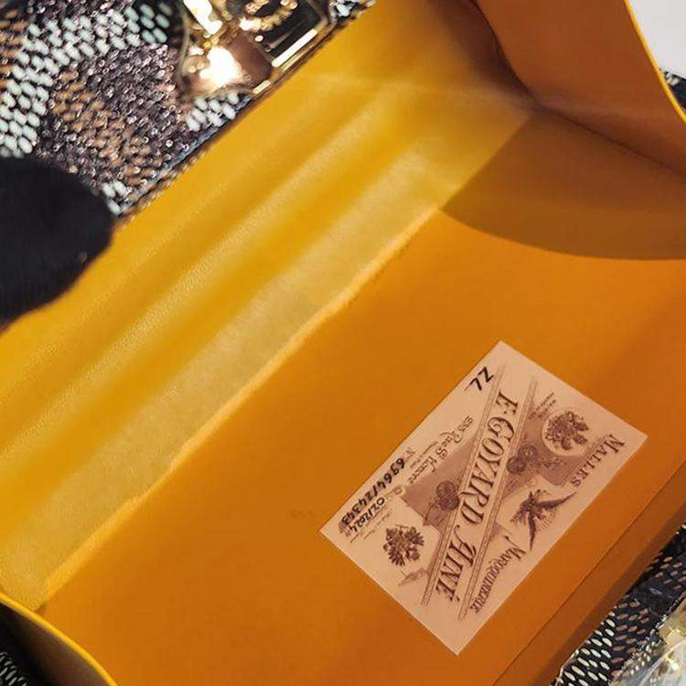 Pre Owned Goyard Minaudiere Goyardine Canvas Trunk Bag