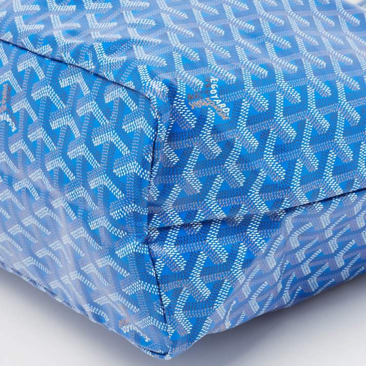 Pre Owned Goyard Blue Goyardine Coated Canvas and Leather Saint Louis PM Tote
