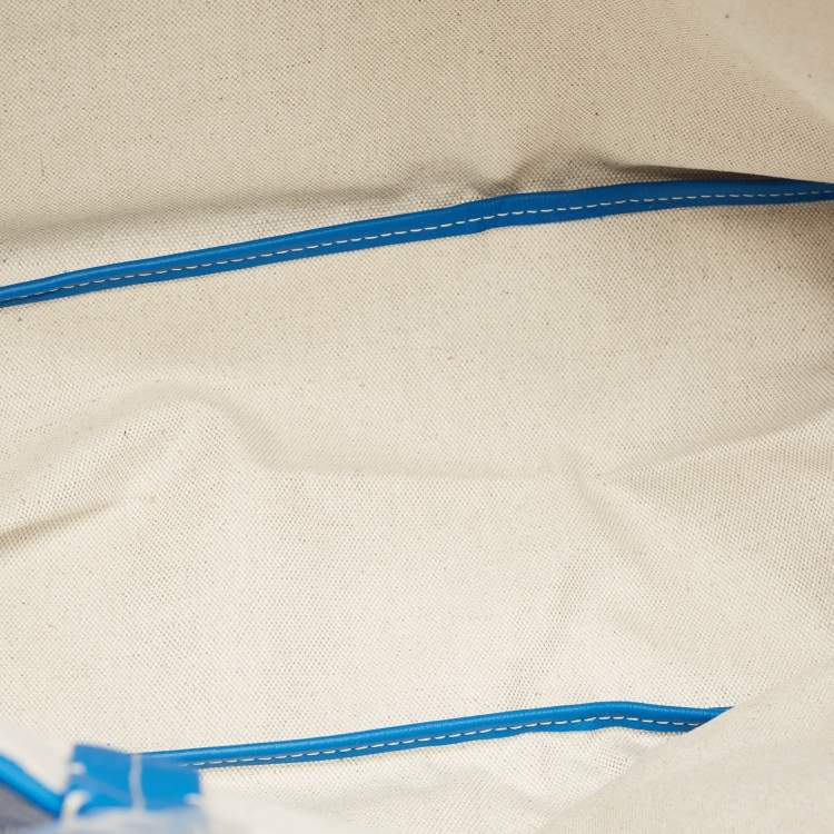 Pre Owned Goyard Blue Goyardine Coated Canvas and Leather Saint Louis PM Tote