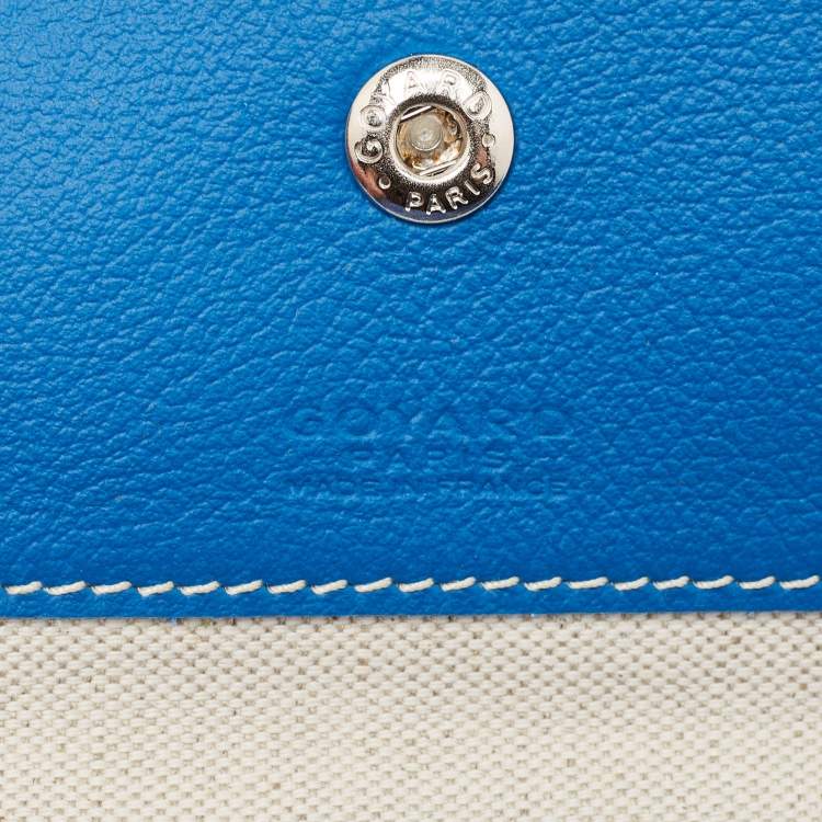 Pre Owned Goyard Blue Goyardine Coated Canvas and Leather Saint Louis PM Tote