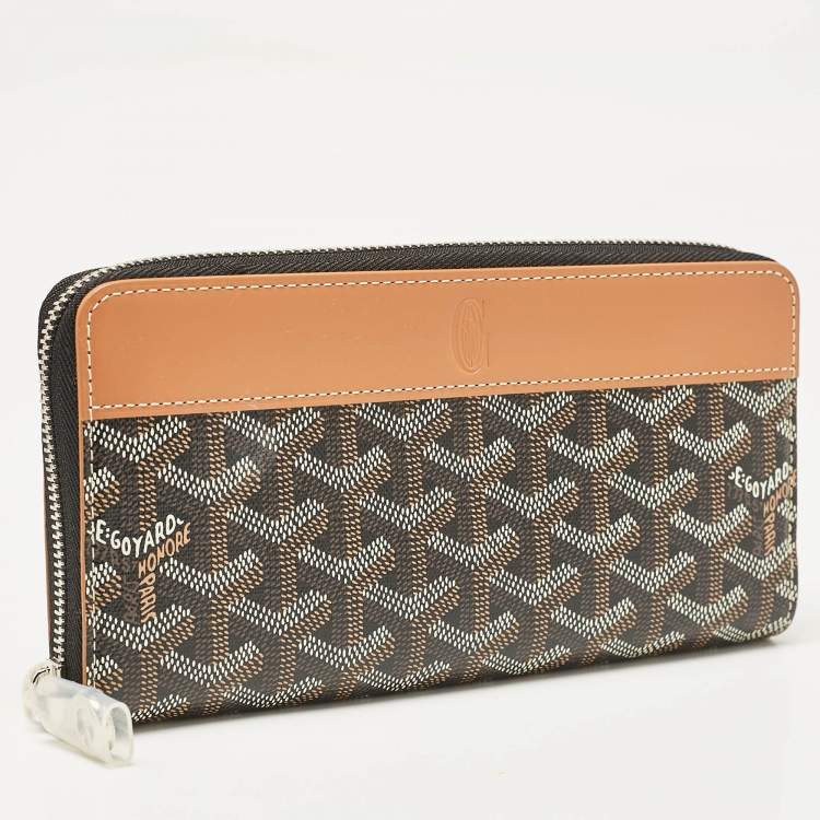 Pre Owned Goyard Brown Goyardine Coated Canvas Matignon GM Wallet