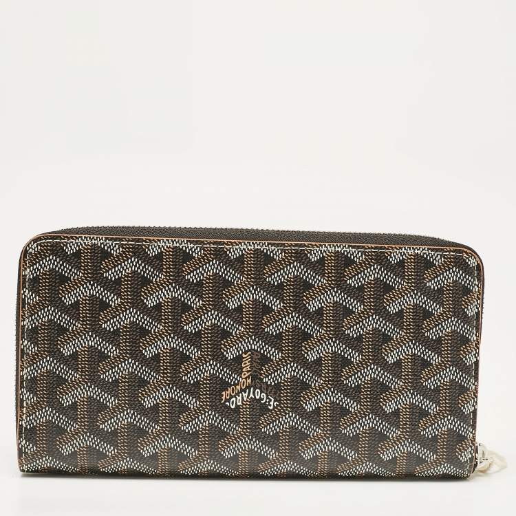 Pre Owned Goyard Brown Goyardine Coated Canvas Matignon GM Wallet