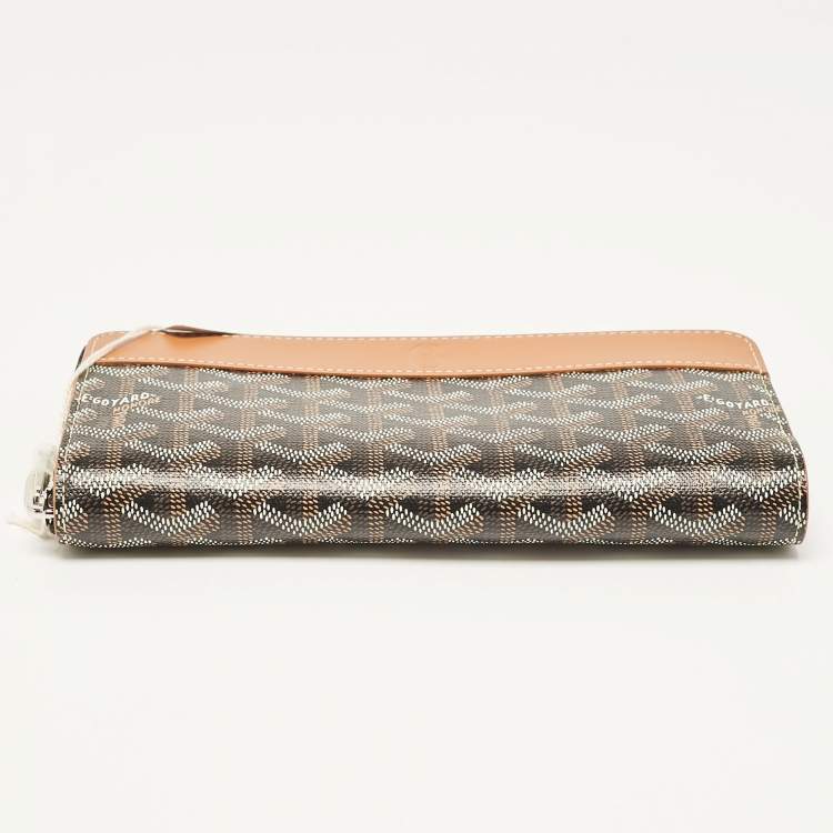 Pre Owned Goyard Brown Goyardine Coated Canvas Matignon GM Wallet