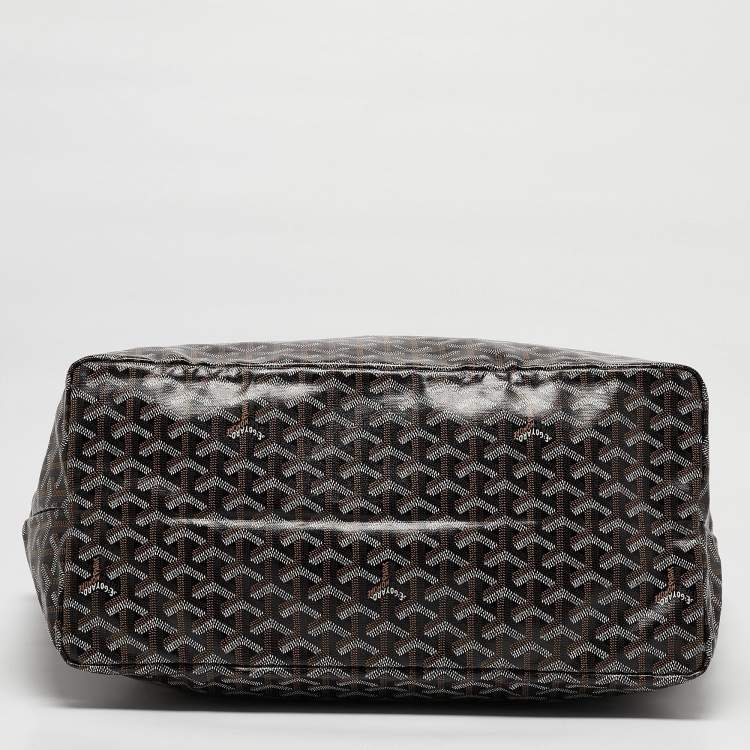 Pre Owned Goyard Black Goyardine Coated Canvas and Leather Saint Louis GM Tote