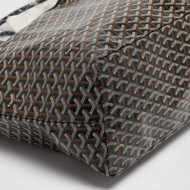 Pre Owned Goyard Black Goyardine Coated Canvas and Leather Saint Louis GM Tote