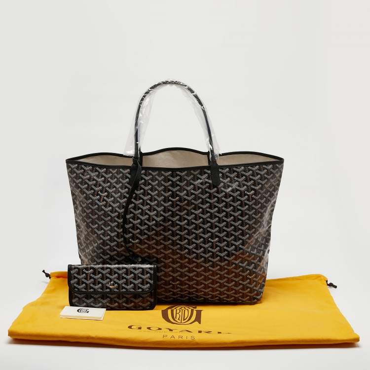 Pre Owned Goyard Black Goyardine Coated Canvas and Leather Saint Louis GM Tote