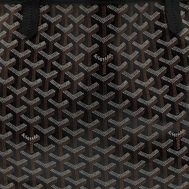 Pre Owned Goyard Black Goyardine Coated Canvas and Leather Saint Louis GM Tote