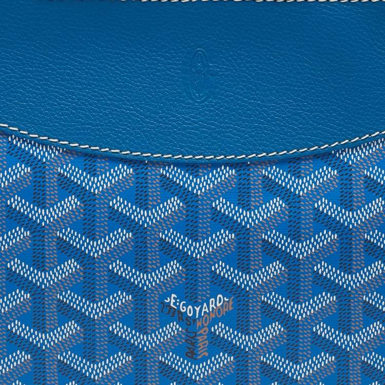 Pre Owned Goyard Blue Goyardine Coated Canvas and Leather Hirondelle Shoulder Bag