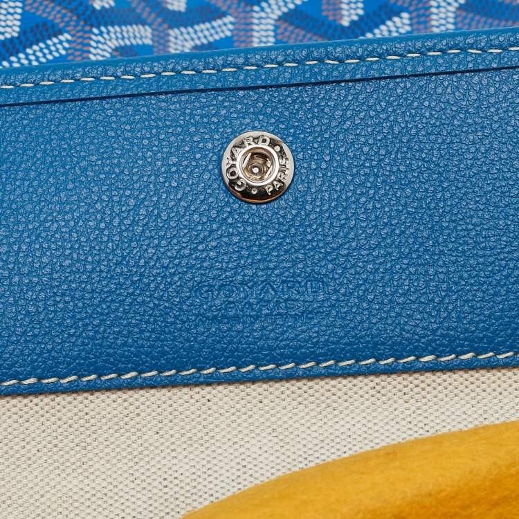Pre Owned Goyard Blue Goyardine Coated Canvas and Leather Saint Louis PM Tote