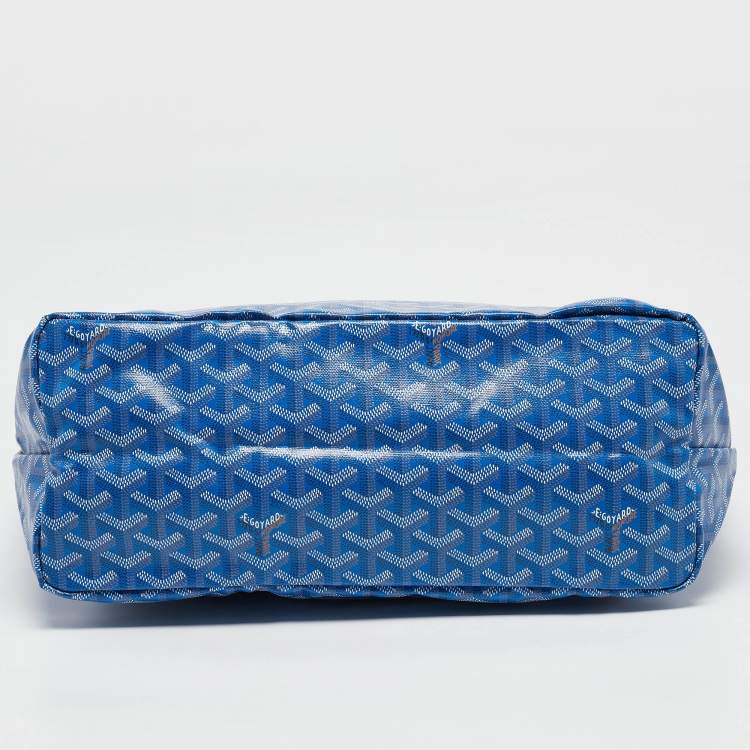 Pre Owned Goyard Blue Goyardine Coated Canvas and Leather Saint Louis PM Tote