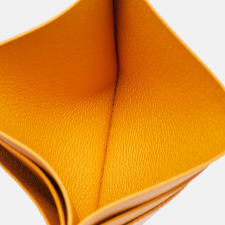 Pre Owned Goyard Yellow Goyardine Coated Canvas and Leather Saint Sulpice Card Holder