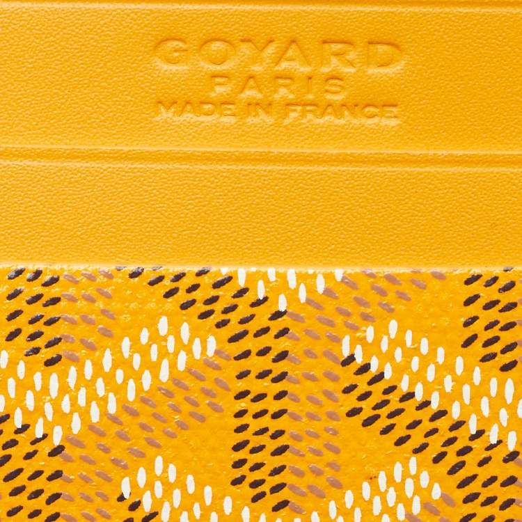 Pre Owned Goyard Yellow Goyardine Coated Canvas and Leather Saint Sulpice Card Holder