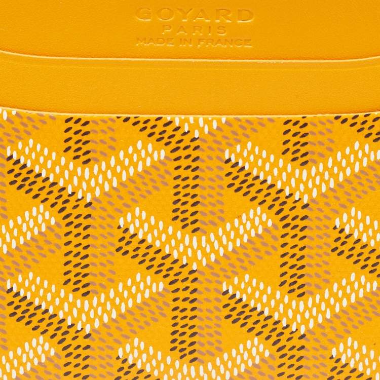 Pre Owned Goyard Yellow Goyardine Coated Canvas and Leather Saint Sulpice Card Holder