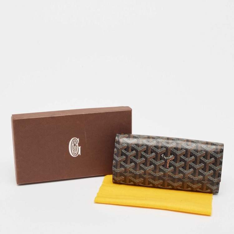 Pre Owned Goyard Black Goyardine Coated Canvas Varenne Continental Wallet