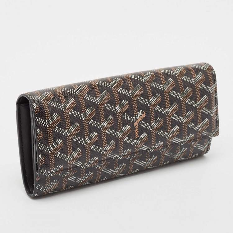 Pre Owned Goyard Black Goyardine Coated Canvas Varenne Continental Wallet