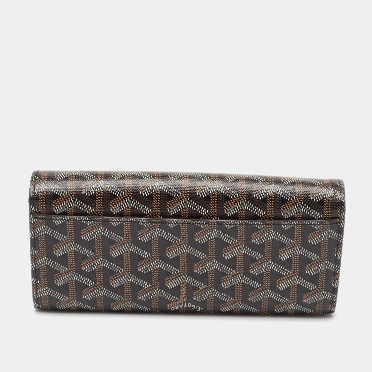 Pre Owned Goyard Black Goyardine Coated Canvas Varenne Continental Wallet