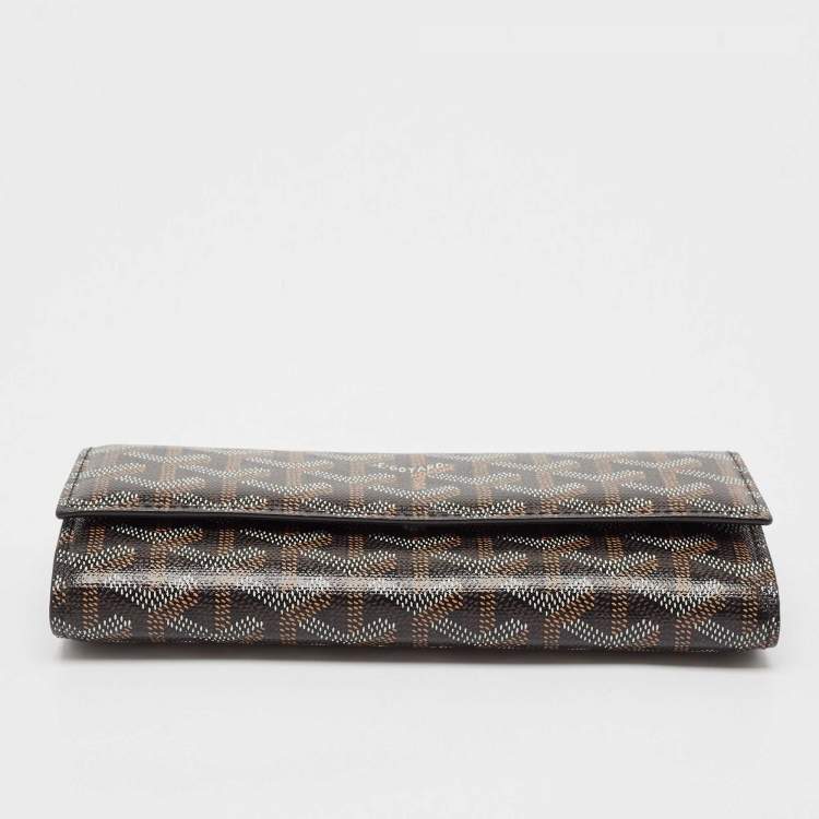 Pre Owned Goyard Black Goyardine Coated Canvas Varenne Continental Wallet