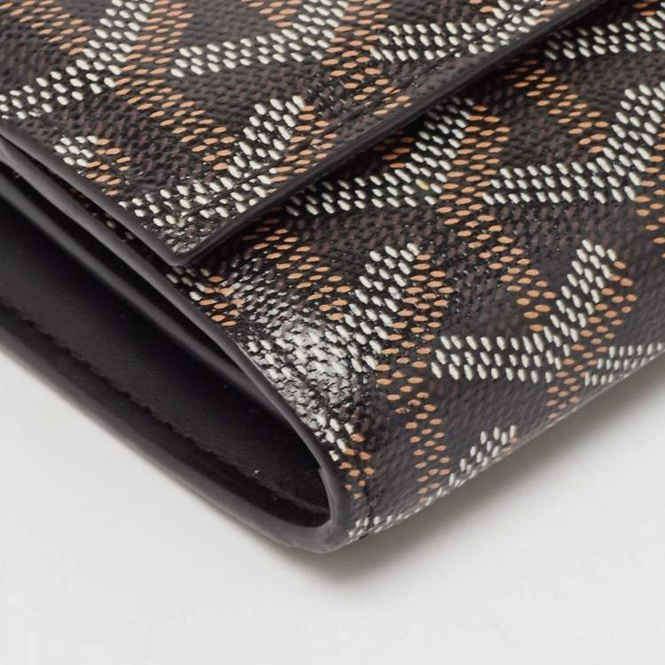 Pre Owned Goyard Black Goyardine Coated Canvas Varenne Continental Wallet