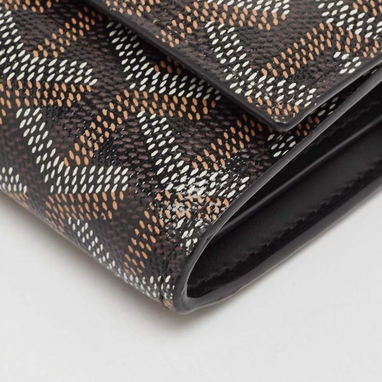 Pre Owned Goyard Black Goyardine Coated Canvas Varenne Continental Wallet