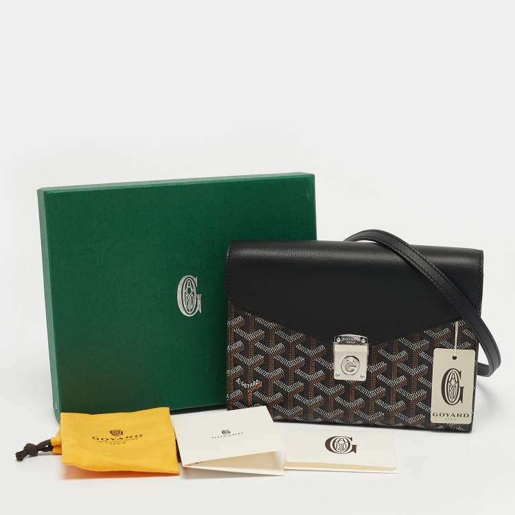 Pre Owned Goyard Black Goyardine Coated Canvas and Leather Chypre Wallet