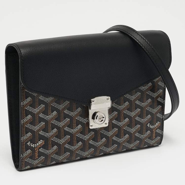 Pre Owned Goyard Black Goyardine Coated Canvas and Leather Chypre Wallet