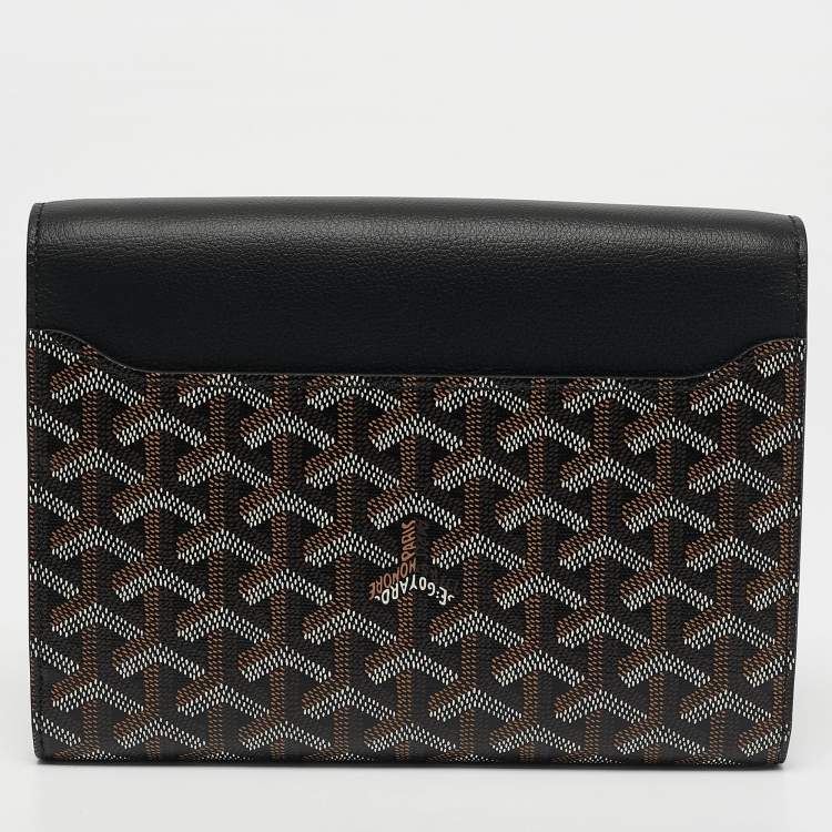 Pre Owned Goyard Black Goyardine Coated Canvas and Leather Chypre Wallet